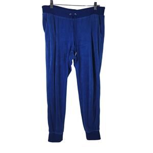 Juicy Couture Velvet Blue Athletic Hiking Casual Winter Sweat Pants Women's Lg